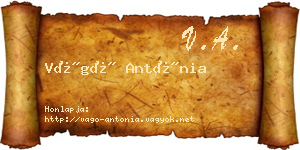 Vágó Antónia névjegykártya